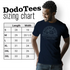 Dodo Tees sizing chart for the Morning Wood Funny tshirts