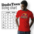 dodo tees sizing chart for movie t shirt with catalina wine mixer logo