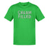 Full-length image of the 'Cream Filled' offensive t-shirts in green, capturing the risqué humor of Dodo Tees