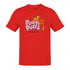 parody shirt with pudgy puffs graphic in red by dodo tees