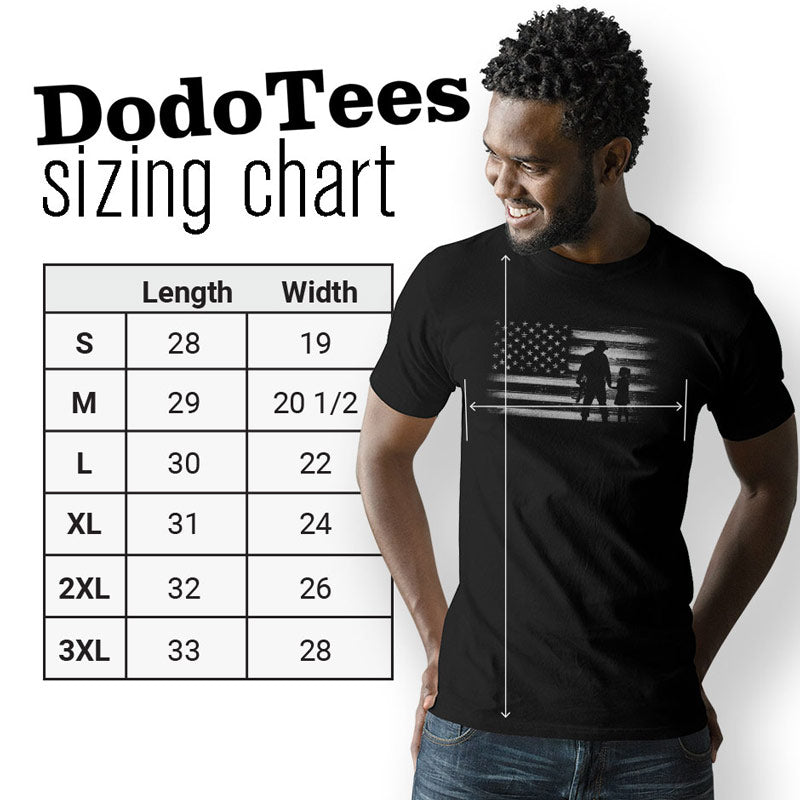 Patriotic t shirts for men sizing chart. The 4th of July shirts are size Small to 3XL