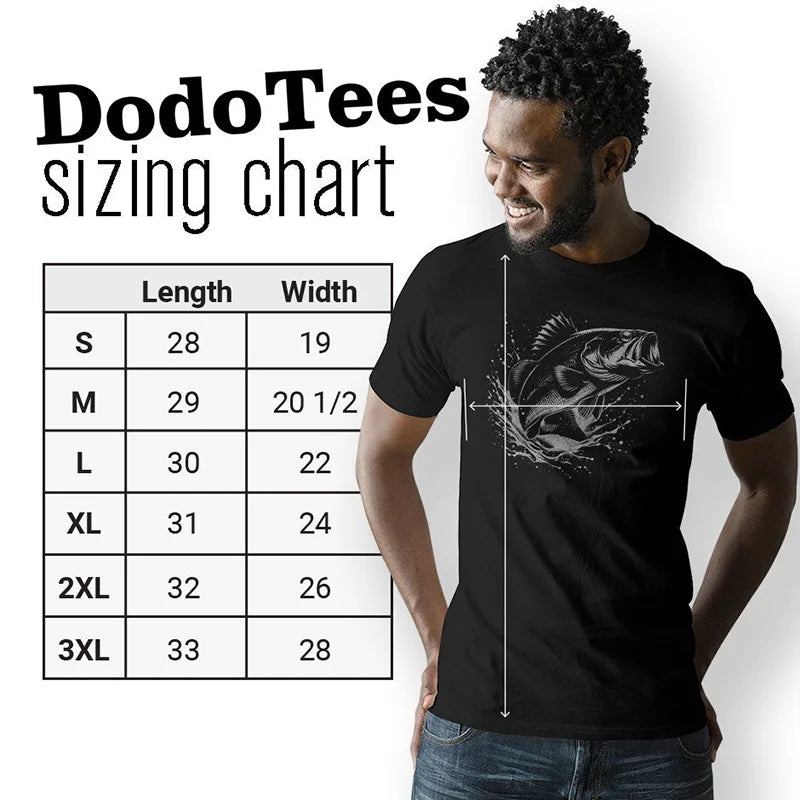 sizing chart for performance fishing gear. available in sizes small to 3XL