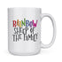 pride gifts rainbow mugs back view with text that says rainbow sheep of the family