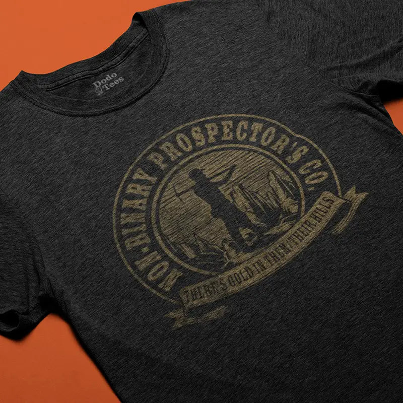 full view of pride merch non-binary prospector's company funny t shirt by dodo tees