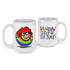 pride merchandise front and back view of dodo tees rainbow sheep of the family mug