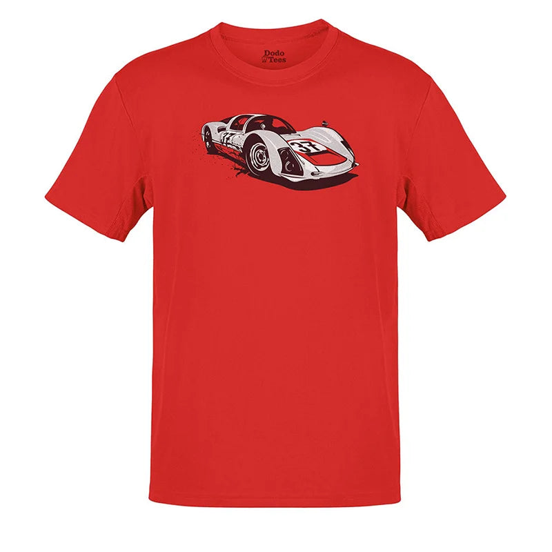 race car shirt with 906 carrara 6 illustration in red