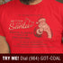 close up view of santa t shirt for men with better call santa advertisement