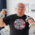 dad exercising wearing t shirt for dad with the who farted parody logo 