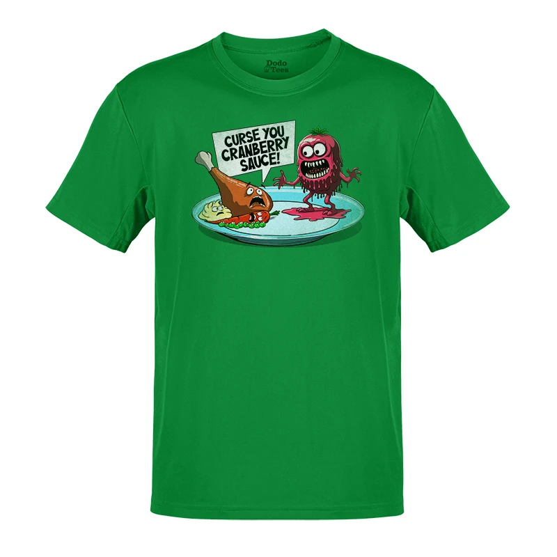 thanksgiving shirts with curse you cranberry sauce cartoon in green