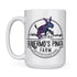 close up of tv show gear guillermo's pinata farm mug front by dodo tees