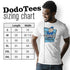 tv show shirts sizing chart by dodo tees. available in sizes small to 3XL