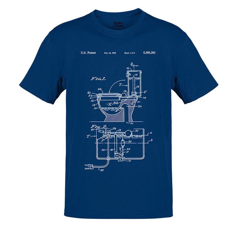 useful presents for guys toilet patent t shirt in blue