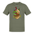 white elephant gifts under $25 cheese burger t shirt in heather olive