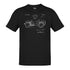 army t shirt with willys patent drawing in black