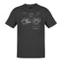 automotive t shirts with willys patent drawing in charcoal