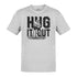 wrestling shirt with hug it out typography and vintage wrestling illustration in heather gray