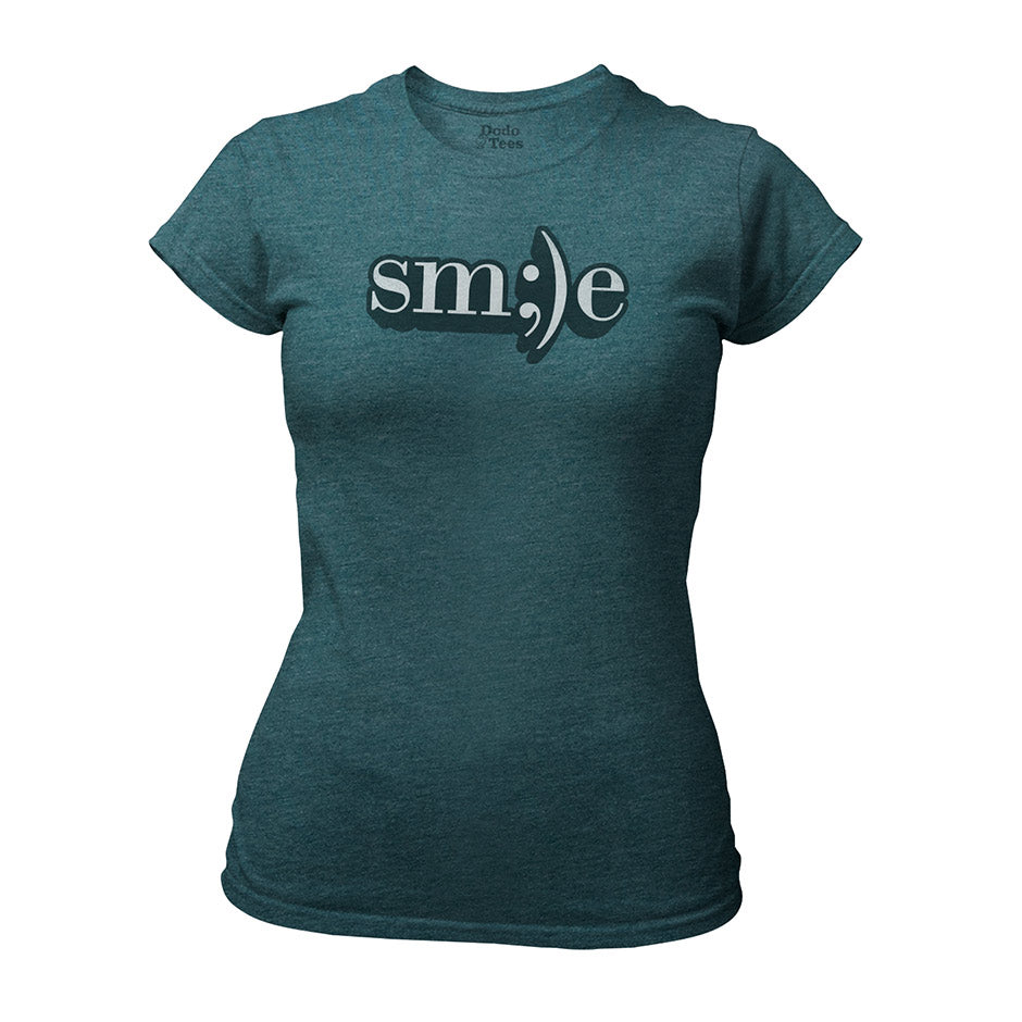 smile t shirt in heather slate fitted by dodo tees